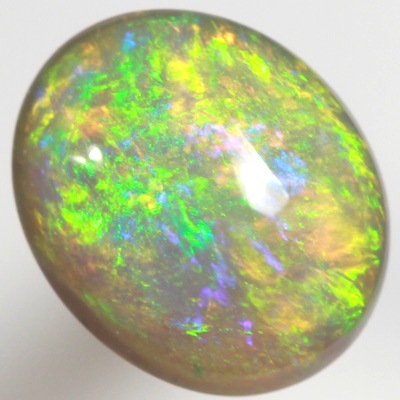 SOLID SEMI BLACK OPAL Bright flames of green and orange